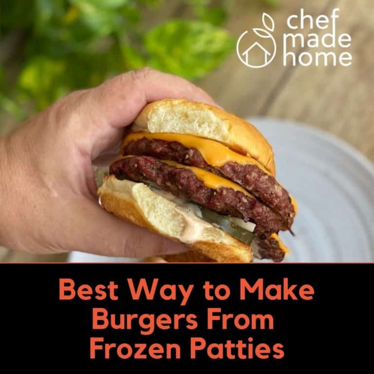 The Best way to make burgers from frozen patties. Hand Holding Double Patty Burger